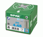 SPAX Tornillo de acero inoxidable, 4 x 45 mm, 200 unidades, Rosca completa, Cabeza gota de sebo, T-STAR plus T20, 4CUT, Acero inoxidable A2