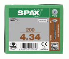 SPAX Cabeza de unión plana para cuerpo, 4,0 x 34 mm, 200 unidades, rosca parcial, cabeza de unión, T-STAR plus, 4CUT, niquelada