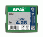 SPAX Tornillo universal, 4 x 28 mm, 1000 piezas, totalmente roscado, cabeza avellanada, ranura en cruz Z2, 4CUT, WIROX