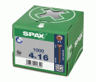 SPAX Tornillo universal, 4 x 16 mm, 1000 unidades, Rosca completa, Cabeza plana, Ranura en cruz Z2, 4CUT, bronce