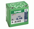 SPAX Tornillo universal, 3 x 16 mm, 200 unidades, Rosca completa, Cabeza plana, T-STAR plus T10, Punta S, WIROX