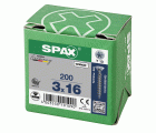 SPAX Tornillo universal, 3 x 16 mm, 200 unidades, Rosca completa, Cabeza plana, T-STAR plus T10, Punta S, WIROX