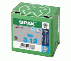 SPAX Tornillo de acero inoxidable, 3 x 12 mm, 200 unidades, Rosca completa, Cabeza plana, T-STAR plus T10, Punta S, Acero inoxidable A2