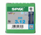 SPAX Tornillo de acero inoxidable, 3 x 12 mm, 200 unidades, Rosca completa, Cabeza plana, T-STAR plus T10, Punta S, Acero inoxidable A2