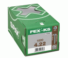 FEX-KS, 4,2 x 22 mm, 1000 unidades, Rosca especial, Cabeza plana, Ranura en cruz H2, Punta autoperforante, WIROX