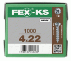 FEX-KS, 4,2 x 22 mm, 1000 unidades, Rosca especial, Cabeza plana, Ranura en cruz H2, Punta autoperforante, WIROX