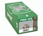 FEX-KS, 4,2 x 35 mm, 1000 unidades, Rosca especial, Cabeza plana, Ranura en cruz H2, Punta autoperforante, WIROX