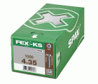 FEX-KS, 4,2 x 35 mm, 1000 unidades, Rosca especial, Cabeza plana, Ranura en cruz H2, Punta autoperforante, WIROX