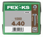 FEX-KS, 4,2 x 40 mm, 1000 unidades, Rosca especial, Cabeza plana, Ranura en cruz H2, Punta autoperforante, WIROX
