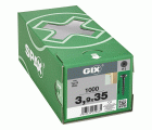 GIX B Rosca gruesa, Rosca completa, Cabeza de trompeta, Ranura en cruz H, Punta de aguja, Fosfatado negro, 3.9 x 35 mm, 1000 uds (Caja Pro)