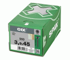 GIX B Rosca gruesa, Rosca completa, Cabeza de trompeta, Ranura en cruz H, Punta de aguja, Fosfatado negro, 3.9 x 45 mm, 500 uds (Caja Pro)