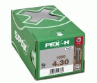 FEX-H, 4 x 30 mm, 1000 unidades, Rosca parcial, Cabeza plana, T-STAR plus T15, 4CUT, WIROX