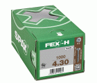 FEX-H, 4 x 30 mm, 1000 unidades, Rosca parcial, Cabeza plana, Ranura en cruz Z2, 4CUT, WIROX