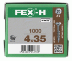 FEX-H, 4 x 35 mm, 1000 unidades, Rosca parcial, Cabeza plana, Ranura en cruz Z2, 4CUT, WIROX