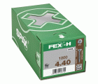 FEX-H, 4 x 40 mm, 1000 unidades, Rosca parcial, Cabeza plana, Ranura en cruz Z2, 4CUT, WIROX