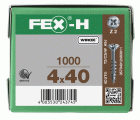 FEX-H, 4 x 40 mm, 1000 unidades, Rosca parcial, Cabeza plana, Ranura en cruz Z2, 4CUT, WIROX