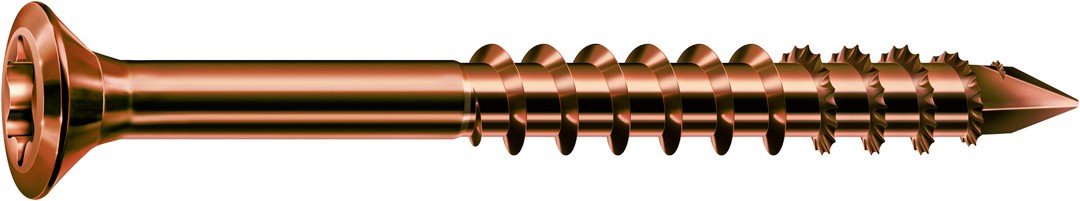 SPAX para fachadas, Acabado bronce | Cabeza gota de sebo, T-STAR plus, Rosca parcial, Acero inoxidable A2, CUT
