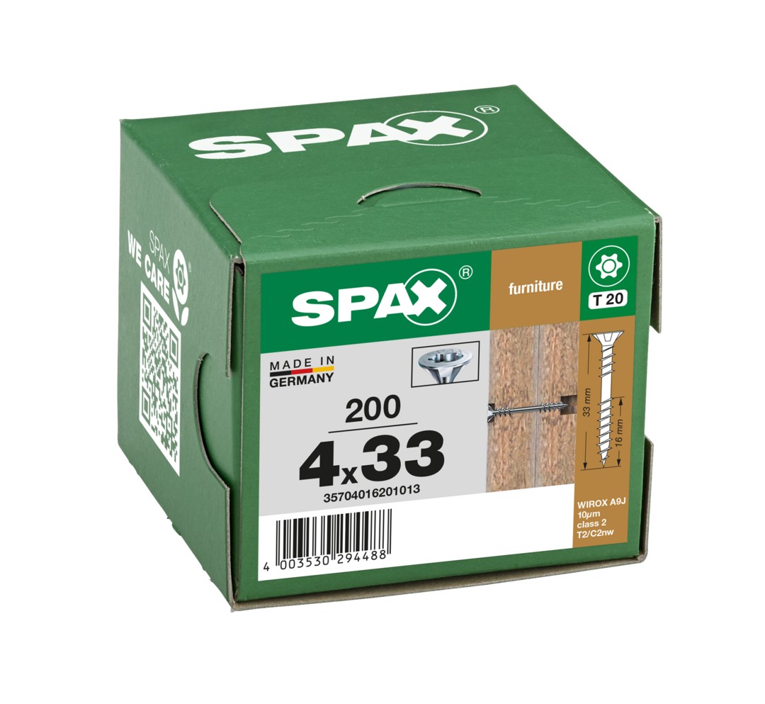 SPAX Cabeza Multiple Avellanada T-STAR plus T20 Rosca De Fijación WIROX,  200Pcs