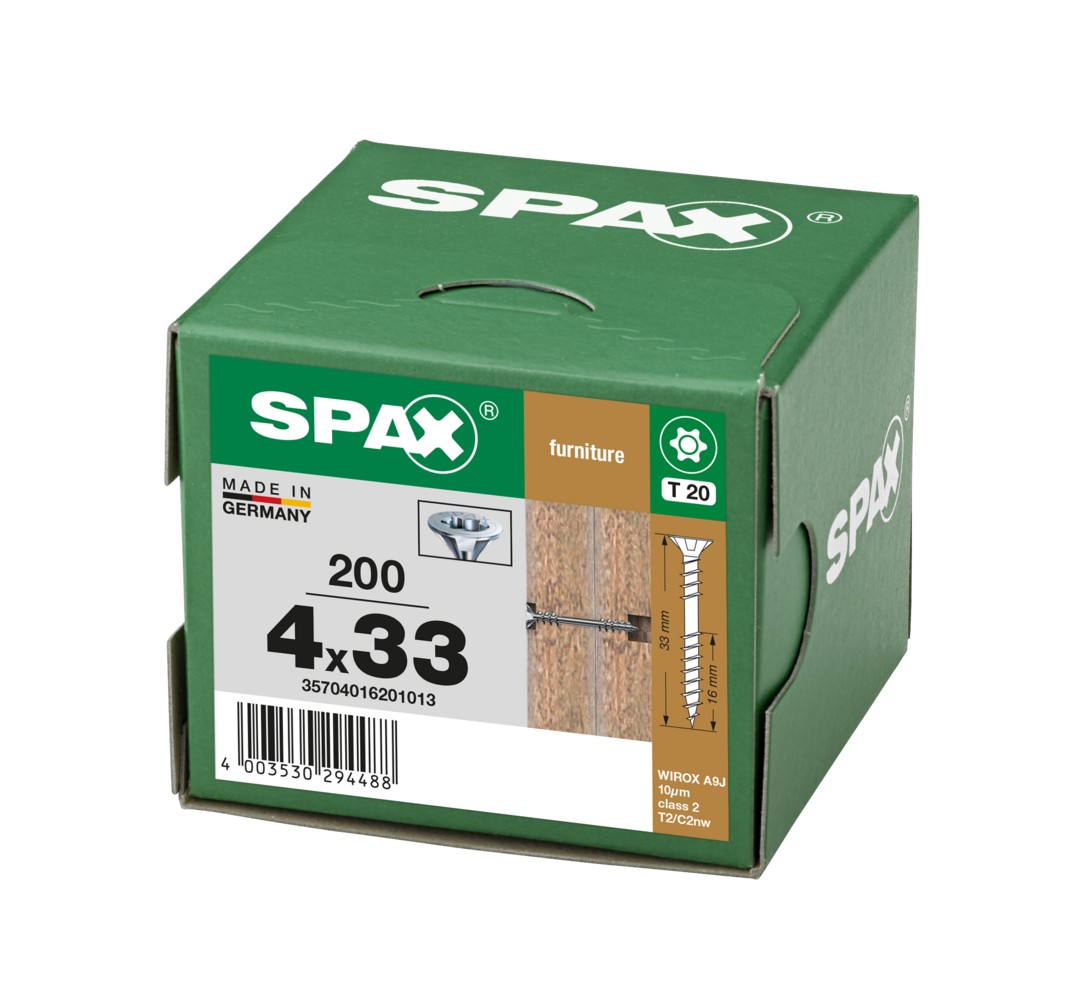 SPAX Cabeza Multiple Avellanada T-STAR plus T20 Rosca De Fijación WIROX,  200Pcs