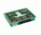 SPAX gama pequeña, Kit de tornillos con 7 dimensiones, 245 unidades, Cabeza plana, Ranura en cruz Z, YELLOX