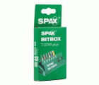 SPAX-BITBOX T-STAR plus, 6 Bits, T10, T15, T20, T25, T30, T40, portabits, 1 unidad