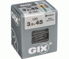 GIX A rosca fina, 3,9 x 45 mm, 100 unidades, Rosca completa, Cabeza de trompeta, Ranura en cruz H2, Punta de aguja, Fosfatado negro