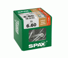 SPAX Tornillo de ajuste, cabeza plana, T-STAR plus, ranuras de retención, 4CUT, WIROX, 60 mm, 75 uds