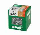 SPAX Tornillo de ajuste, cabeza plana, T-STAR plus, ranuras de retención, 4CUT, WIROX, 60 mm, 75 uds