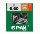 SPAX Tornillo de ajuste, cabeza plana, T-STAR plus, ranuras de retención, 4CUT, WIROX, 60 mm, 75 uds