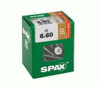 SPAX Tornillo de ajuste, cabeza plana, T-STAR plus, ranuras de retención, 4CUT, WIROX, 60 mm, 25 uds