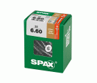 SPAX Tornillo de ajuste, cabeza plana, T-STAR plus, ranuras de retención, 4CUT, WIROX, 60 mm, 25 uds