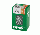 SPAX Tornillo de ajuste, cabeza plana, T-STAR plus, ranuras de retención, 4CUT, WIROX, 70 mm, 25 uds