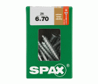 SPAX Tornillo de ajuste, cabeza plana, T-STAR plus, ranuras de retención, 4CUT, WIROX, 70 mm, 25 uds