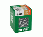 SPAX Tornillo de ajuste, cabeza plana, T-STAR plus, ranuras de retención, 4CUT, WIROX, 80 mm, 75 uds