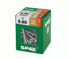 SPAX Tornillo de ajuste, cabeza plana, T-STAR plus, ranuras de retención, 4CUT, WIROX, 80 mm, 75 uds