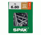 SPAX Tornillo de ajuste, cabeza plana, T-STAR plus, ranuras de retención, 4CUT, WIROX, 80 mm, 75 uds