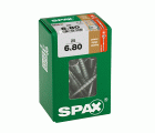 SPAX Tornillo de ajuste, cabeza plana, T-STAR plus, ranuras de retención, 4CUT, WIROX, 80 mm, 25 uds