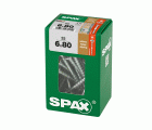 SPAX Tornillo de ajuste, cabeza plana, T-STAR plus, ranuras de retención, 4CUT, WIROX, 80 mm, 25 uds