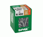 SPAX Tornillo de ajuste, cabeza plana, T-STAR plus, ranuras de retención, 4CUT, WIROX, 100 mm, 60 uds