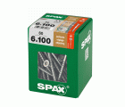 SPAX Tornillo de ajuste, cabeza plana, T-STAR plus, ranuras de retención, 4CUT, WIROX, 100 mm, 60 uds