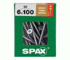 SPAX Tornillo de ajuste, cabeza plana, T-STAR plus, ranuras de retención, 4CUT, WIROX, 100 mm, 60 uds