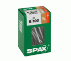 SPAX Tornillo de ajuste, cabeza plana, T-STAR plus, ranuras de retención, 4CUT, WIROX, 100 mm, 25 uds