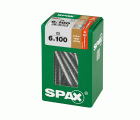 SPAX Tornillo de ajuste, cabeza plana, T-STAR plus, ranuras de retención, 4CUT, WIROX, 100 mm, 25 uds
