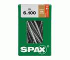 SPAX Tornillo de ajuste, cabeza plana, T-STAR plus, ranuras de retención, 4CUT, WIROX, 100 mm, 25 uds