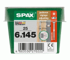 SPAX Tornillo de ajuste, cabeza plana, T-STAR plus, ranuras de retención, 4CUT, WIROX, 145 mm, 25 uds