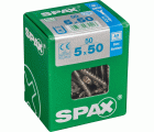 SPAX Tornillo de acero inoxidable, 5 x 50 mm, 50 unidades, Rosca parcial, Cabeza plana, T-STAR plus T20, 4CUT, Acero inoxidable A2
