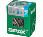 SPAX Tornillo de acero inoxidable, 5 x 50 mm, 50 unidades, Rosca parcial, Cabeza plana, T-STAR plus T20, 4CUT, Acero inoxidable A2