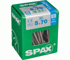 SPAX Tornillo de acero inoxidable, 5 x 70 mm, 50 unidades, Rosca parcial, Cabeza plana, T-STAR plus T20, 4CUT, Acero inoxidable A2