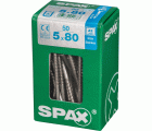 SPAX Tornillo de acero inoxidable, 5 x 80 mm, 50 unidades, Rosca parcial, Cabeza plana, T-STAR plus T20, 4CUT, Acero inoxidable A2