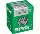 SPAX Tornillo universal con taladro en la cabeza, 4,5 x 35 mm, 100 unidades, Rosca completa, Cabeza plana, Ranura en cruz Z2, Punta S, WIROX